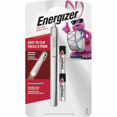 Energizer LED Pen Light - LED - 35 lm Lumen - AAA - Battery - Stainless Steel - Impact Resistant, Drop Resistant - Silver - 1 Each 18 LUMENS 24H RUN TIME BRIGHT LED W/ AAA BATTERIES