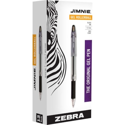 STYLO BILLE GEL NOIR JIMNIE POINTE MOYENNE 0 7MM ZEBRA RECHARGEABLE