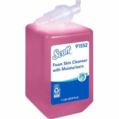 Scott Foam Skin Cleanser w/Moisturizers - Floral Scent - 1.06 quart (1000 mL) - Hands-free Dispenser - Kill Germs - Office, Healthcare - Moisturizing - Pink - 1 Each WITH MOISTURIZERS  1L  6/CTN 