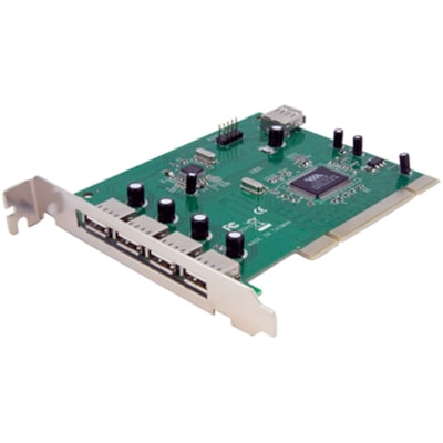 StarTech.com 7 Port PCI USB Card Adapter - Add 7 USB 2.0 Ports to your PC through a PCI slot - pci to usb - pci usb controller - usb 2.0 card - pci to usb adapter - pci usb card  BOPT 