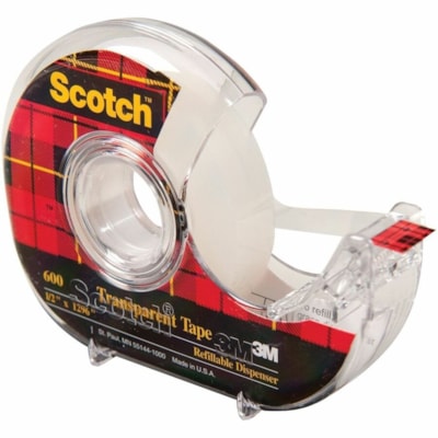 Scotch Multipurpose Adhesive Tape - 36.1 yd (33 m) Length x 0.47" (12 mm) Width - Transparent - For Multipurpose - 1 Roll 12.7MM X 32.9M 