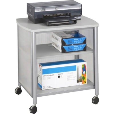 Safco Impromptu Machine Stand - 100 lb (45359.24 g) Load Capacity - 26.25" (666.75 mm) Height x 26.25" (666.75 mm) Width x 21" (533.40 mm) Depth - Powder Coated, Laminate - Steel, Polycarbonate - Gray  