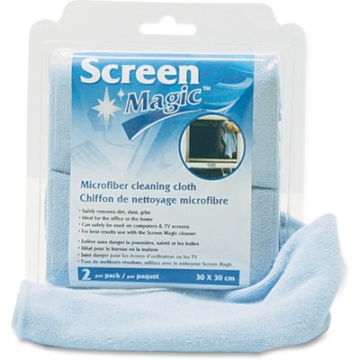 Exponent Microport Screen Magic Cleaning Cloth - For Lens, Display Screen, Desktop Computer - Lint-free - MicroFiber - Blue - 2 / Pack PACK OF 2 30 CM X 30 CM