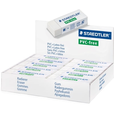 Staedtler PVC Free Eraser - 2.56" (65 mm) Width x 0.51" (13 mm) Height x 0.91" (23 mm) Depth - 1 Each - Latex-free, Smudge-free, PVC-free ERASER 