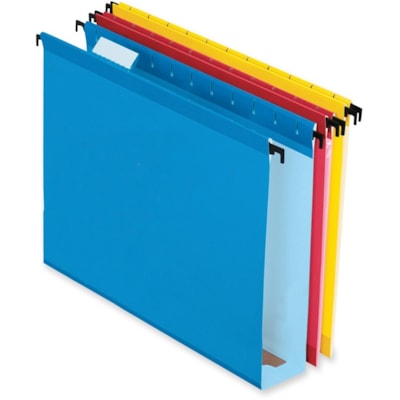 Pendaflex SureHook Letter Recycled Hanging Folder - 2" (50.80 mm) Folder Capacity - 8 1/2" (215.90 mm) x 11" (279.40 mm) - Blue, Red, Yellow, Bright Green, Orange - 10% Recycled - 20 / Box ASSORTED LETTER