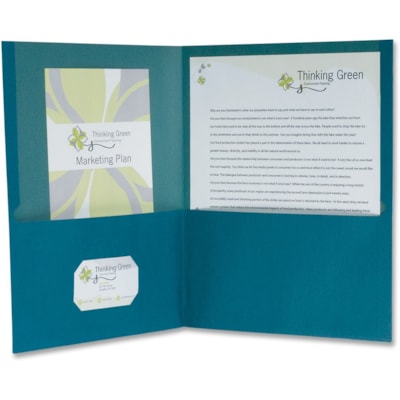 TOPS Letter Recycled Pocket Folder - 8 1/2" (215.90 mm) x 11" (279.40 mm) - 100 Sheets Capacity - 2 Pocket(s) - Fiber - Blue - 10% Recycled - 10 / Pack SFI CERT. 100 SHEET CAP.10/PK 
