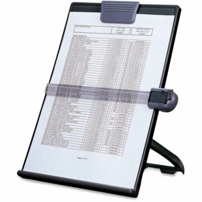 DAC® EH-17004-BLK Euroholder Easel Copyholder, Black - 18" (457.20 mm) Height x 6.75" (171.45 mm) Width x 9" (228.60 mm) Depth - Black - Anti-static, Anti-glare, Foldable, Line Guide - 1 Each  EASEL  ANTI-STATIC  NON-MAGNTC FOR LETTER & A4 DOCUMENTS
