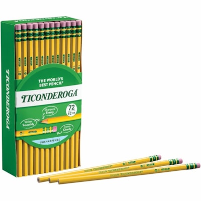 Ticonderoga No. 2 Pencils - #2 - Yellow Cedar Barrel - 72 / Box 72 COUNT SHRINK 