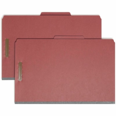 Smead 2/5 Onglet coupé format légal Recyclé Chemise de classification - 8 1/2 po (215,90 mm) x 14 po (355,60 mm) - 2 po (50,80 mm) Extension - 6 x 2K Attache(s) - 1 po (25,40 mm) Capacité de trombone, 2 po (50,80 mm) Capacité de trombone - Haut Position supé 2 DIVIDERS/2" EXPANSION RED LEGAL SIZE/RED