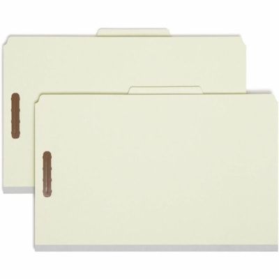 Smead 2/5 Onglet coupé format légal Recyclé Chemise de classification - 8 1/2 po (215,90 mm) x 14 po (355,60 mm) - 2 po (50,80 mm) Extension - 6 x 2K Attache(s) - 1 po (25,40 mm) Capacité de trombone, 2 po (50,80 mm) Capacité de trombone - Haut Position supé 2 DIVIDERS/2" EXPANSION GREEN/ LEGAL SIZE/GRAY/GREEN