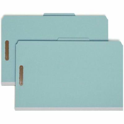 Smead 2/5 Onglet coupé format légal Recyclé Chemise de classification - 8 1/2 po (215,90 mm) x 14 po (355,60 mm) - 2 po (50,80 mm) Extension - 6 x 2K Attache(s) - 1 po (25,40 mm) Capacité de trombone, 2 po (50,80 mm) Capacité de trombone - Haut Position supé 2 DIVIDERS/2" EXPANSION BLUE LEGAL SIZE/BLUE