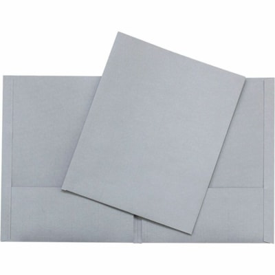 Hilroy format lettre Recyclé Chemise à pochette - 8 1/2 po (215,90 mm) x 11 po (279,40 mm) - 100 Feuilles Capacité - 2 Interne Poche(s) - Similicuir - Gris - 10% Recyclé - 1 / Unité  
