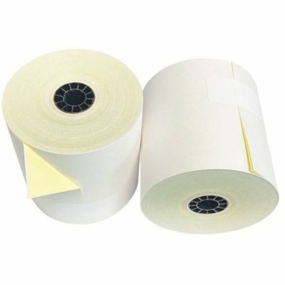 Mcdermid Paper Converters - Papier autocopiant AO2-21022 - 2 1/4 po (57,15 mm) x 85 pi (25,91 m) - 13 lb (5896,70 g) Poids de Base - Autocopiant - Blanc/Canari - 50 / boîte ORIG.BLANC/DOUBL.JAUNE 2-1/4" 100' 50 ROUL./CTN  DIAMÈTRE 3"