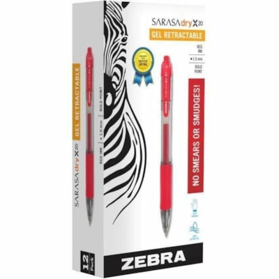 SARASA STYLO RETRACTABLE A ENC A ENCRE GEL  ROUGE POINTE GRASSE 1 0MM