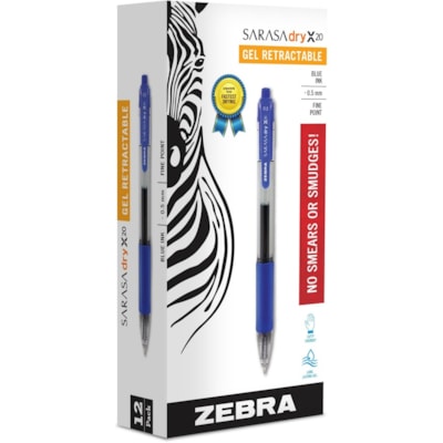 SARASA STYLO RETRACTABLE A ENC A ENCRE GEL  BLEUE POINTE FINE 0 5MM