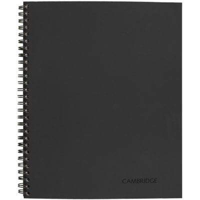 Cambridge Wirebound Legal Ruled Business Notebook, 80 Sheets, 8 1/4" x 11" , Gray - 80 Sheets - 160 Pages - Wire Bound - Legal - 8 1/4" (209.55 mm) x 11" (279.40 mm) Sheet Size - White Paper - Gray Cover - Perforated, Subject, Flexible Cover, Double Sided Sheet, Easy Tear, Durable Cover, Smooth RULED 20LB PERF. SHEETS W/ POLY 2-SIDED POCKET