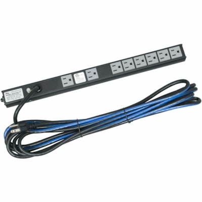 Middle Atlantic PD Series Slim High-Density 15 Amp Vertical Power Strip - No Surge Protection - NEMA 5-15P - 8 x NEMA 5-15R - 10 ft (3.05 m) Cord - 115 V AC Voltage - Rack-mountable WR STRIP8 OTLT1 