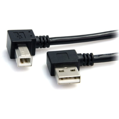 StarTech.com 3 ft A Right Angle to B Right Angle USB Cable - M/M - Connect USB 2.0 peripherals to your computer, for installation in narrow spaces - USB A to B Cable - 3ft Right Angle USB Cable - 3 ft Angled USB Cable - 3 foot USB Cable Male to Male - USB Cable 2.0 - 1x USB A Male, 1x USB B Male M/M  CABL 