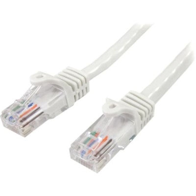 StarTech.com 5ft White Snagless Cat5e UTP Patch Cable - Category 5e - 5 ft - 1 x RJ-45 Male Network - 1 x RJ-45 Male Network - White ed Pair (UTP) - Male Left Gend er - Male Right Gend