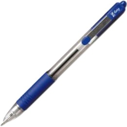 Zebra 22222 Z-Grip Retractable Ballpoint 1.0mm Blue 2-pack - 1 mm (0.04") Medium Pen Point - Retractable - Blue Ink - Blue Plastic Barrel - 2 / Pack LOW VISCOSITY INK LATEX FREE RUBBER GRIP