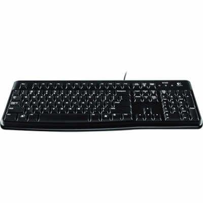 Logitech K120 Plug-and-Play USB Keyboard - Cable Connectivity - USB Interface - Rugged - English - PC - Black  