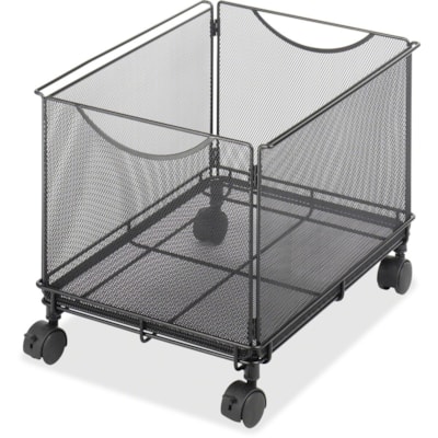 Safco Onyx 5211BL Mesh Rolling File Cube - 4 Casters - 1.50" (38.10 mm) Caster Size - Steel - 13.5" (342.90 mm) Width x 16.8" (425.45 mm) Depth x 13" (330.20 mm) Height - Black - 1 Each BLACK BLACK POWDER COAT FINISH
