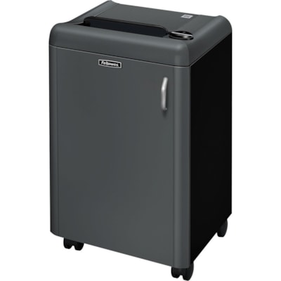 Fellowes Fortishred(tm) HS-440 DIN P-7 High Security Shredder - Cross Cut - 4 Per Pass - for shredding Paper - 0" (0.79 mm) x 0.2" (4.76 mm) Shred Size - P-7 - 2.80 in/s (71.12 mm/s) - 9.5" (241.30 mm) Throat - 35.02 L Wastebin Capacity - Black, Gray  HS 440 4 SHTS CROSS CUT SHRED SIZE 0.8MM X 4.8MM 13GAL