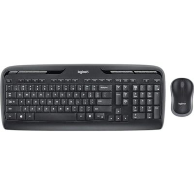 Logitech MK320 Wireless Desktop Combo with Media Shortcuts - USB Wireless RF 2.40 GHz Keyboard - 115 Key - Black - USB Wireless RF Mouse - Optical - Scroll Wheel - Black - Multimedia, Calculator, Media Player, Email Hot Key(s) - AA, AAA - Compatible with Computer for PC - 1 Each DESKTOP KEYBOARD AND MOUSE SET 