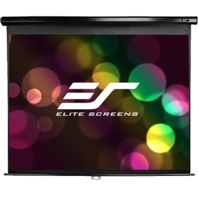 Elite Screens Manual M106UWH-E24 106" (2692.40 mm) Manual Projection Screen - Front Projection - 16:9 - MaxWhite - 52" (1320.80 mm) Height x 92.4" (2346.96 mm) Width - Wall/Ceiling Mount g. 16:9  Pull Down Manual Proj ector Screen with AU