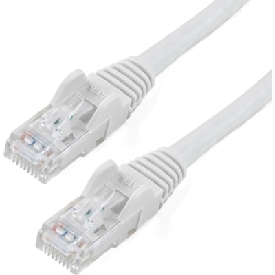 StarTech.com 75ft CAT6 Ethernet Cable - White Snagless Gigabit - 100W PoE UTP 650MHz Category 6 Patch Cord UL Certified Wiring/TIA - 75ft White CAT6 Ethernet cable delivers Multi Gigabit 1/2.5/5Gbps & 10Gbps up to 160ft - 650MHz - Fluke tested to ANSI/TIA-568-2.D Category 6 - 24 AWG stranded 100% co  CABL 