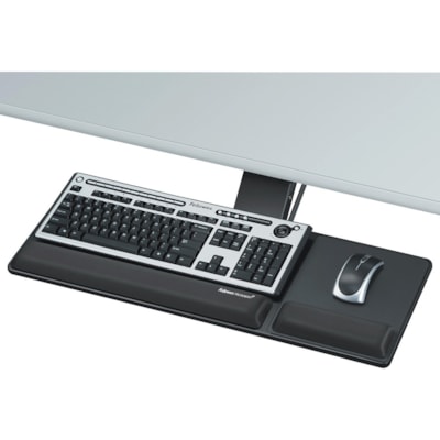 Designer Suites(tm) Compact Keyboard Tray - 3" (76.20 mm) Height x 27.5" (698.50 mm) Width x 18" (457.20 mm) Depth - Black - 1 Each COMPACT KEYBOARD TRAY 