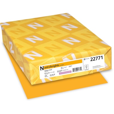 Astrobrights - Carte imprimable multi-usages 22771 - format lettre - 8 1/2 po (215,90 mm) x 11 po (279,40 mm) - 65 lb (29483,50 g) Poids de Base - Green Seal - Résistants, Heavyweight, Sans acide, Sans lignine, Sans chlore - Or galaxie - 250 / emballage FSC LASER JET D'ENCRE GARANTIE GALAXY GOLD