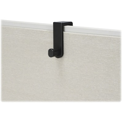 Safco Over-the-Panel Single Hook - 1 Hooks - 10 lb (4535.92 g) Capacity - 4" (101.60 mm) Height x 1.75" (44.45 mm) Width - for Coat, Garment, Purse, Hat, Umbrella - Plastic - Black - 1 Each SAFCO 