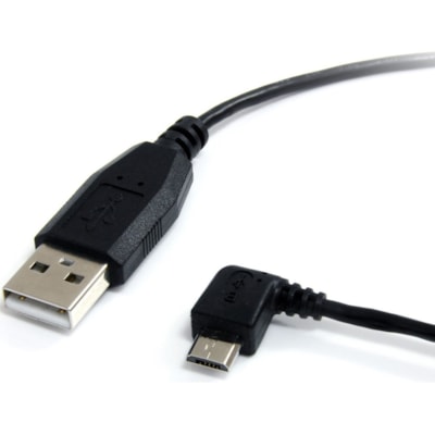 StarTech.com 3 ft Micro USB Cable - A to Left Angle Micro B - Charge or sync your Micro-B USB devices with the cable out of the way BADAP 