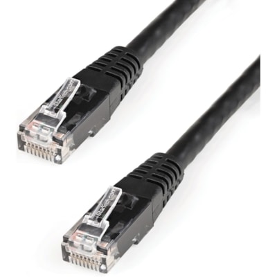 StarTech.com 25ft CAT6 Ethernet Cable - Black Molded Gigabit - 100W PoE UTP 650MHz - Category 6 Patch Cord UL Certified Wiring/TIA - 25ft Black CAT6 Ethernet cable delivers Multi Gigabit 1/2.5/5Gbps & 10Gbps up to 160ft - 650MHz - Fluke tested to ANSI/TIA-568-2.D Category 6 - 24 AWG stranded 100% co  