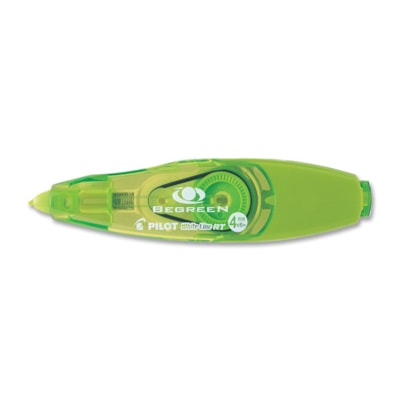 BeGreen Correction Tape - 0.16" (4 mm) Tape Width x 19.7 ft (6 m) Tape Length - White Tape - Ergonomic Green Dispenser - Refillable, Retractable - Green - 1 Each RETRACTABLE REFILLABLE