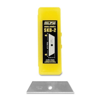 Olfa Dual Edged Trapezoid Safety Knife Blade - 23.62 mil (0.60 mm) Thickness - Steel - Silver - 10 / Pack PACK OF 10 BLADES 