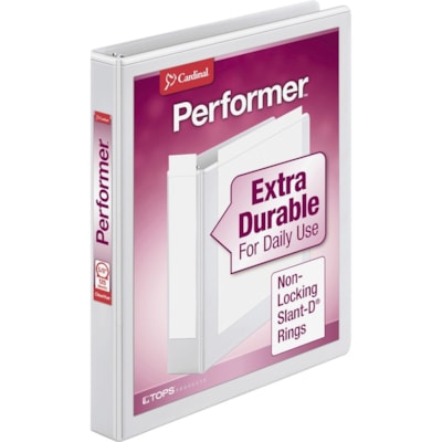 TOPS - Reliures à anneaux ronds Performer ClearVue - 5/8 po (15,88 mm) Capcité du classeur - format lettre - format 8 1/2 po (215,90 mm) x 11 po (279,40 mm) - 125 Capacité en feuilles - largeur de dos 7/8 po (22,23 mm) - 3 Ring(s) - Fastener(s) : Anneau rond - Pocket(s) : 2, À l'i CARDINAL PERFORMER CLEARVUE RR 