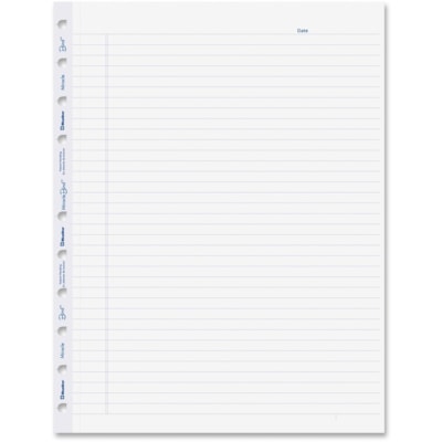 Blueline MiracleBind Notebook Refill Pages - Letter - 50 Sheets - 100 Pages - Ruled Margin - Letter - 8 1/2" (215.90 mm) x 11" (279.40 mm) Sheet Size - White Paper - Micro Perforated, Repositionable, Acid-free, Punched, Removable - Recycled - 50 Pack MIRACLEBIND SHEETS 11 X 9-1/16