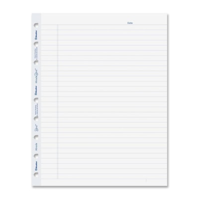 Blueline MiracleBind Notebook Refill Pages - 50 Sheets - 100 Pages - Ruled Margin - 9 1/4" (234.95 mm) x 7 1/4" (184.15 mm) Sheet Size - White Paper - Micro Perforated, Repositionable, Acid-free, Punched, Removable - Recycled - 50 Pack MIRACLEBIND SHEETS 9-1/4 X 7-1/4