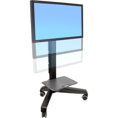 Ergotron Neo-Flex Mobile MediaCenter VHD Cart - 37" (939.80 mm) to 55" (1397 mm) Screen Support - 90 lb (40823.31 g) Load Capacity - 1 x Shelf(ves) - Black - For Flat Panel - Tilt, Swivel, Cable Management D 