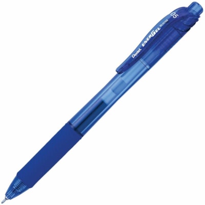 EnerGel - Stylos à bille roulante EnerGel X - 0,5 mm (0,02 po) Fine Aiguille Pointe de stylo - Rechargeable - Rétractable - Ink Bleu - A base de gel - Barrel Bleu - 1 chaque RÉTRACTABLE  RECHARGEABLE (BLEU)