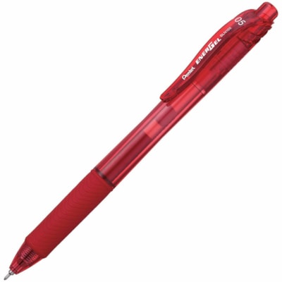 EnerGel-X Retractable Gel Roller, (0.5mm) Needle Tip, Red Ink - Pentel EnerGel X Retractable Liquid Gel Rollerball Pen, Everyday Writing, Office Supplies, School Supplies, 0.5mm Fine Needle Point, Red Ink PENTEL  0.5MM NEEDLE POINT REFILLABLE  BRED INK