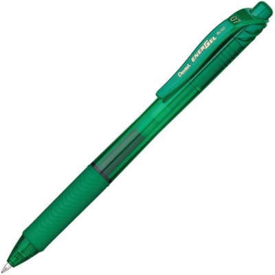 EnerGel-X Retractable Gel Roller, (0.7mm) Metal Tip, Green Ink - Pentel EnerGel X Retractable Liquid Gel Rollerball Pen, Everyday Writing, Office Supplies, School Supplies, 0.7mm Medium Point, Green Ink ROLLER BALL PENS 