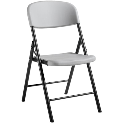 Offices To Go® Folding Chair - Gray Seat Color - Polypropylene, Plastic Seat Material - Plastic Back Material - Charcoal Frame Color - Steel, Powder Coated Steel Frame Material - Oyster Gray - 4 / Pack ARMLESS SET OF 4 
