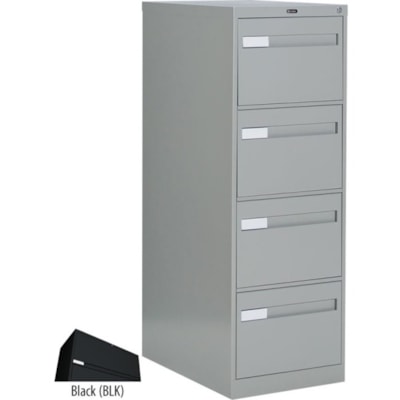 Global - Classeur vertical 2600 Plus - 4 tiroirs - largeur de 18 po (457,20 mm) x profondeur de 26,6 po (674,62 mm) x hauteur de 52 po (1320,80 mm) - 4 x Tiroir(s) pour Dossier - format légal - Vertical - Suspension à roulement à billes, Verrouillable, Poignée encastré SERRURE & POIGNÉE EN RETRAIT GAR.20ANS ROUL.À BILLE  26 5"P