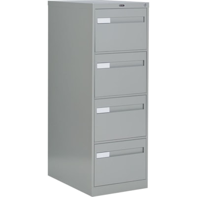 Global 2600 Plus Vertical File Cabinet - 4-Drawer - 18" (457.20 mm) Width x 26.6" (674.62 mm) Depth x 52" (1320.80 mm) Height - 4 x Drawer(s) for File - Legal - Vertical - Ball-bearing Suspension, Lockable, Recessed Handle - Gray - Metal W/LOCK W/RECESSED PULL 20YWARR FULL CRADLE SUSP. 26-1/2 DEPTH