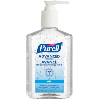 PURELL® Hand Sanitizer Gel - 236 mL - Pump Bottle Dispenser - Hand - Moisturizing - Non-toxic, Dye-free - 12 / Case PUMP BOTTLE 