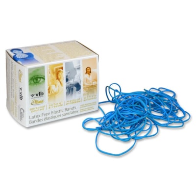 VLB Rubber Bands - Size: #24 - 6" (152.40 mm) Length - Antimicrobial, Latex-free - Rubber - Blue - 1 / Box ANTIMICROBIAL LATEX-FREE 1/4LB BLUE COLOUR
