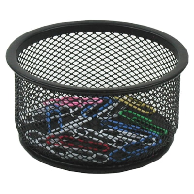 Winnable Mesh Paper Clip Holder - 2" (50.80 mm) Height x 3.30" (83.82 mm) Width - Black - 1 Each 3-3/4 W X 2 H. 